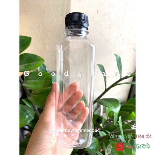 Chai nhựa vuông đựng nước sinh tố trà sữa / Chai nhựa đựng trà thái dung tích 330ml