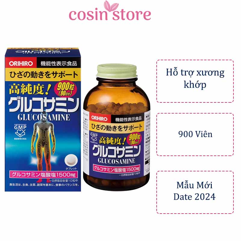 Viên Uống Glucosamine Orihiro Nhật Bản 900 Viên - Tốt cho Xương Khớp