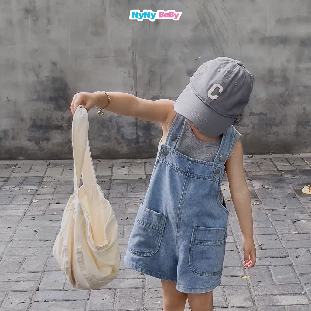 Yếm Jean Cho Bé Trai Bé Gái Nyny Baby Yếm Đùi Thiết Kế 2 Dây Bản To Hàng Loại 1 Vải Mềm Từ 1 - 7 Tuổi ( 8 - 24 KG )