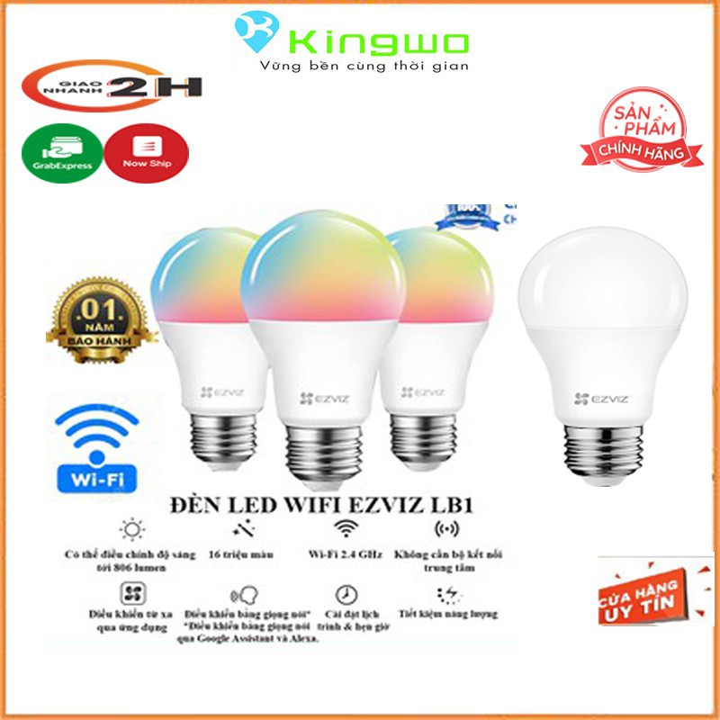 Bóng đèn led wifi ezviz thông minh điều khiển bằng giọng nói điều chỉnh độ sáng qua app và bật tắt từ xa qua điện thoại