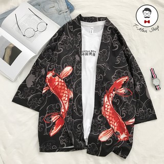Áo khoác kimono nam họa tiết cá chép TMAN011