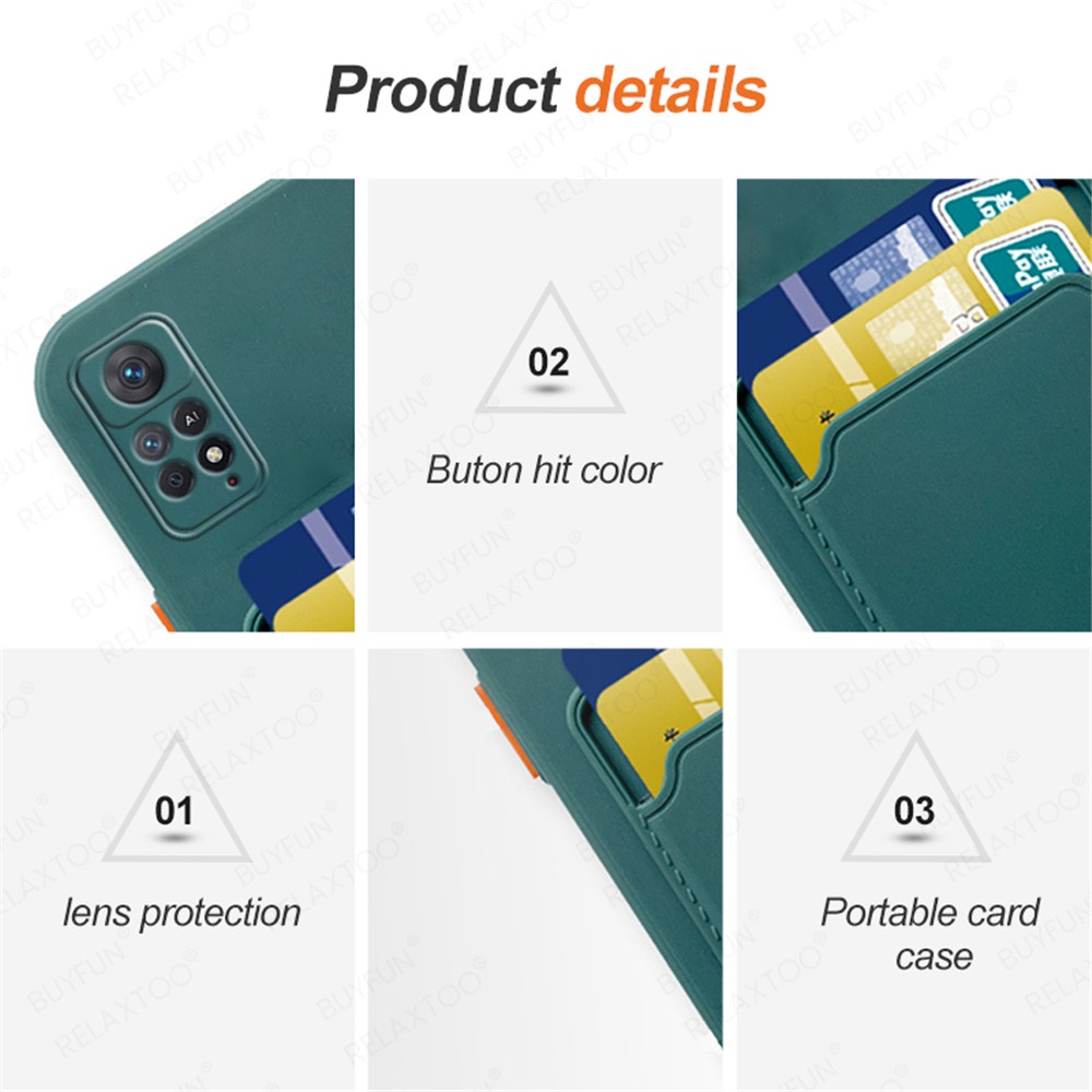 Ốp Điện Thoại Silicone Mềm Tích Hợp Ví Đựng Thẻ Cho Xiaomi Redmi Note 11 4G Note11 Pro 11Pro 5G Not 11S
