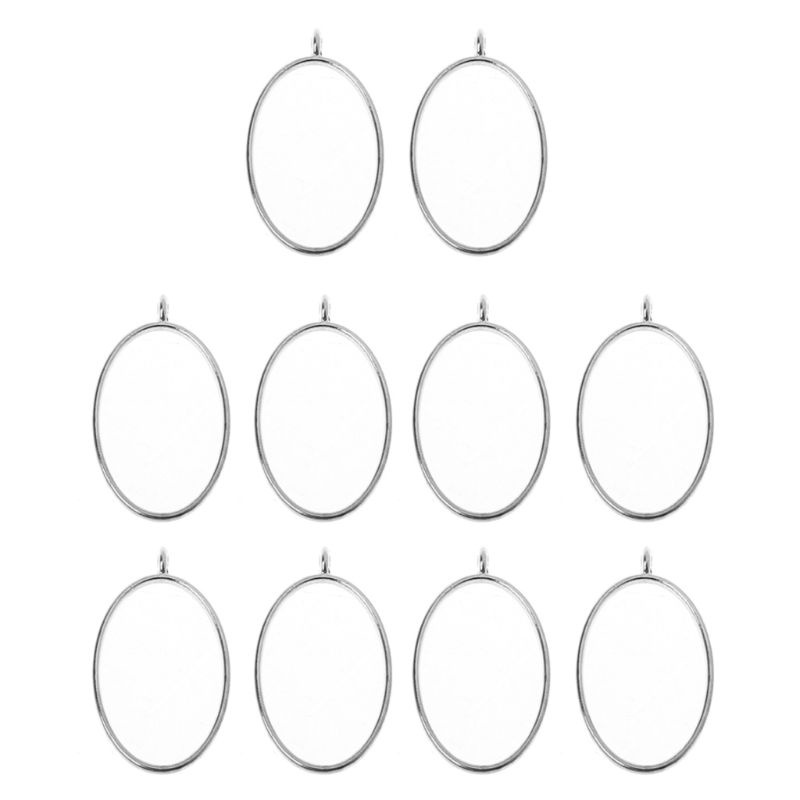 Set 10 Mặt Dây Chuyền Hình Vuông Rỗng Bằng Resin DIY