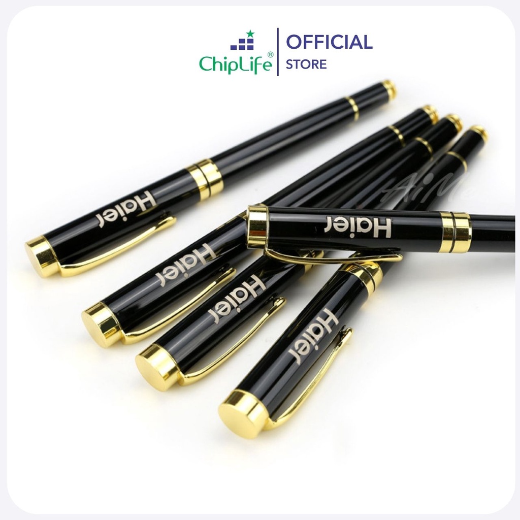Bút ký khắc tên CHIPLIFE P027DV - ngòi 0.5mm dạng nắp bật đen viền vàng
