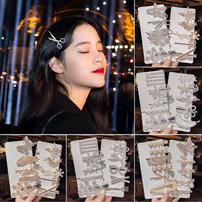 Kẹp Tóc Đính Đá Ngọc Trai 2022 Thời Trang Cho Nữ