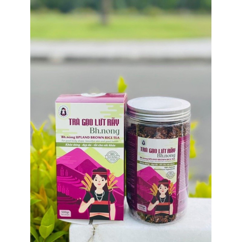 Trà Gạo Lứt Đậu Đen, Trà Gạo Lứt Cô gái Bhnong 500gr hỗ trợ giảm cân, ngăn ngừa bệnh Tiểu Đường