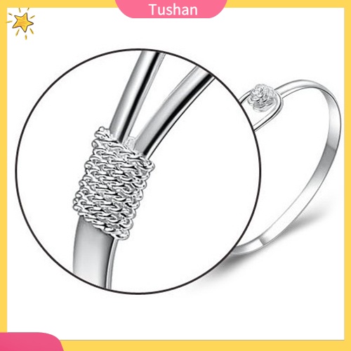 Vòng tay mạ bạc đính hoa hồng ngọc trai giả thanh lịch dành cho nữ