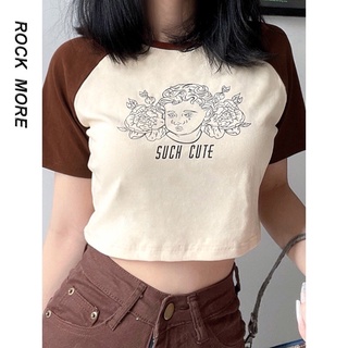 🍂ÁO CROPTOP PHONG CÁCH HIGHTEEN 🍁 PHỐI MÀU NÂU - BE