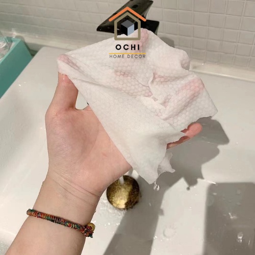 Khăn mặt khô KISS COTTON dùng 1 lần lau khô, lau ướt - Giấy lau mặt dùng một lần