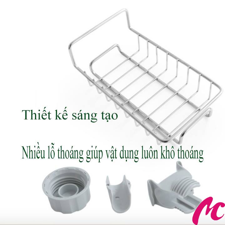 Giá Treo Vòi Inox Đựng Đồ,Giẻ Rửa Chén Bát Tiện Lợi_MC373