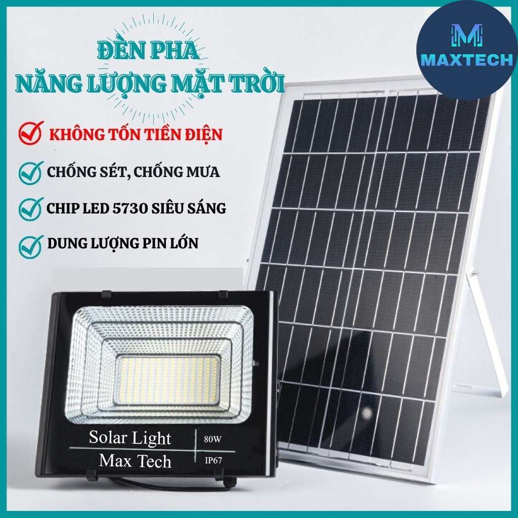 Đèn năng lượng mặt trời Max Tech 80W Solar Light - có điều khiển từ xa - D1145