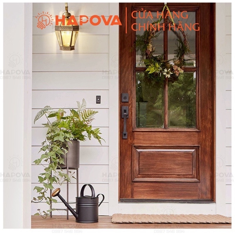 Đèn treo tường ngoài trời trang trí cột cổng bằng Đồng HAPOVA BIVIC 1003  Kèm bóng Edison