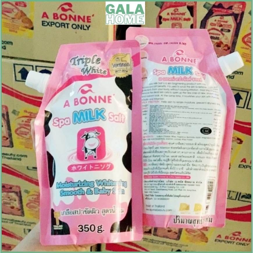 Tẩy tế bào chết toàn thân Muối Tắm Sữa Bò Thái Lan chính hãng A Bonne Spa Milk Salt Thái Lan 350gr GALA HOME