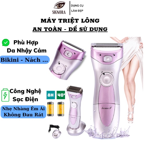 Máy triệt lông spa thế hệ mới KEMEI-200A sạc điện chống nước tuyệt đối an toàn nhẹ nhàng