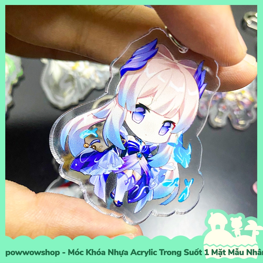 [Sẵn VN - Hỏa Tốc] Móc Khóa Nhựa Acrylic 1 Mặt Trong Suốt Mẫu Nhân Vật Game Genshin Impact Cute Chibi Perform