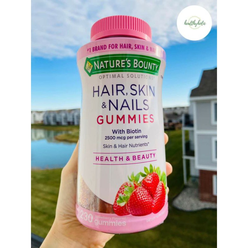 Kẹo dẻo Nature's Bounty Hair Skin Nail Gummies Bổ Sung Vitamin Giúp  Đẹp Da Móng Tóc của Mỹ 230 Viên