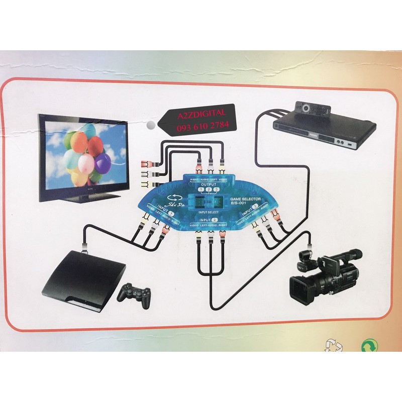 BỘ GỘP AV VÀO 3 CỔNG RA 1 CỔNG HÌNH ẢNH+ÂM THANH TIỆN LỢI