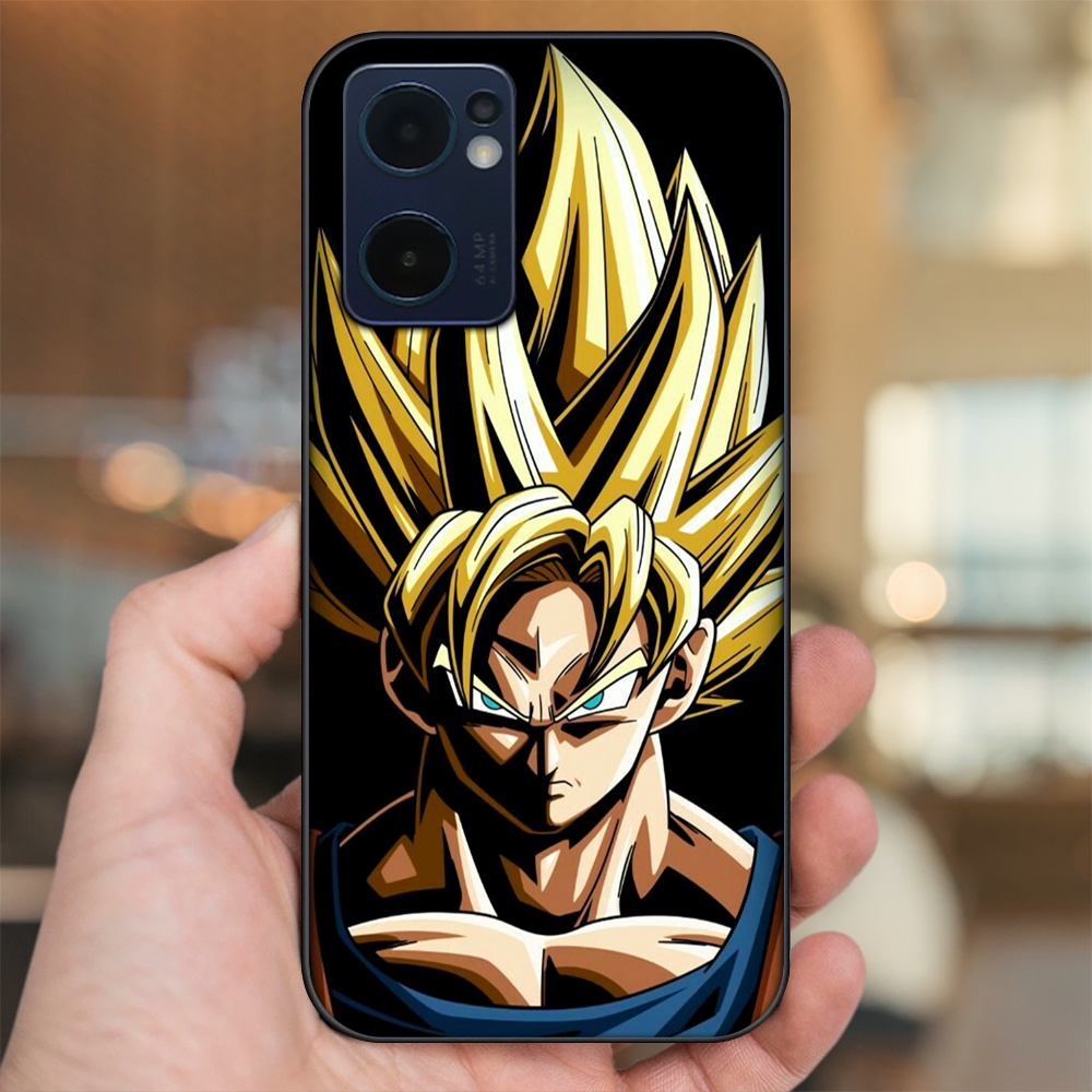 Ốp lưng Oppo Reno 7 5G viền đen in hình Goku Dragon Ball