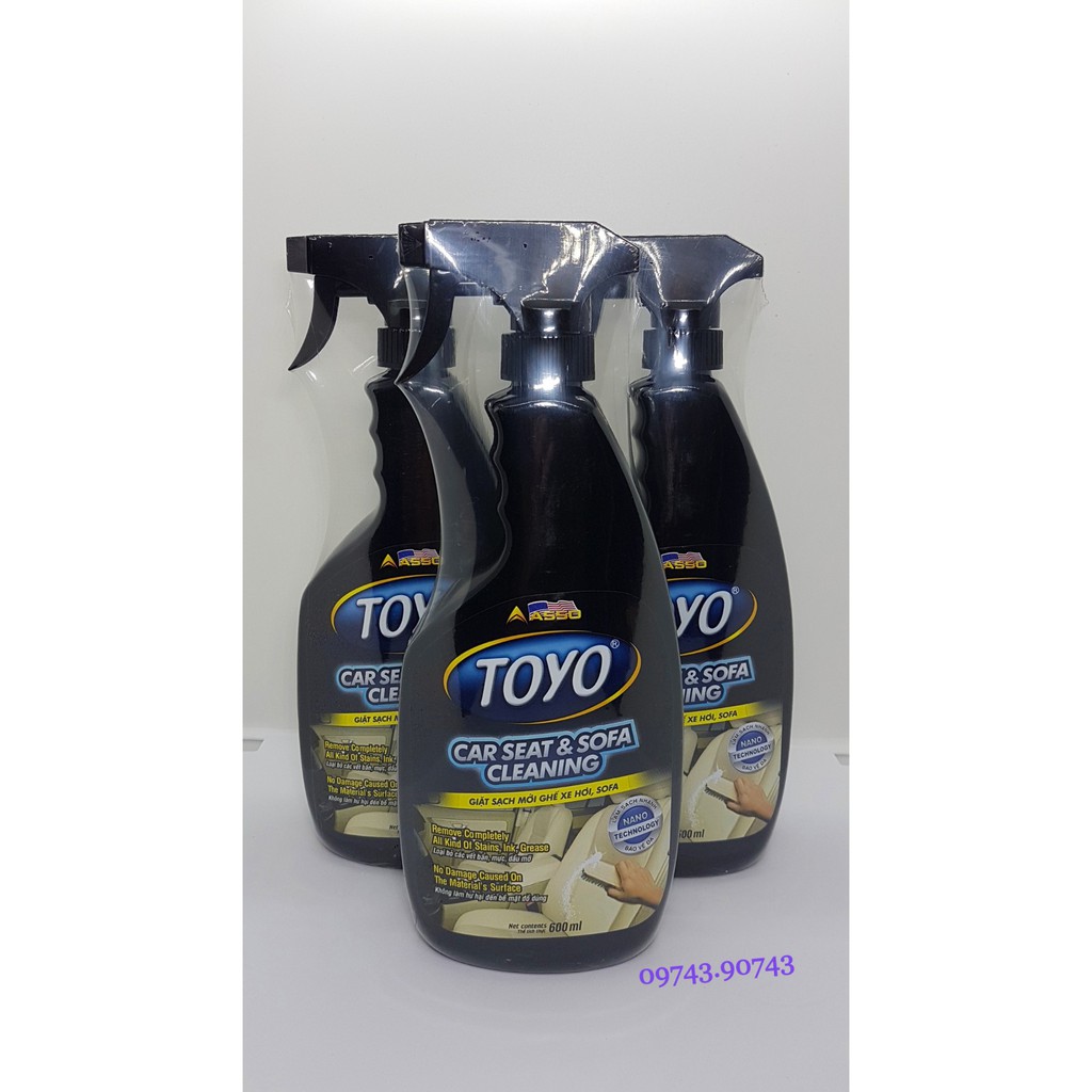 Chai Vệ Sinh Nệm Ghế Da ASSO TOYO CAR SEAT & SOFA CLEANING 600ml