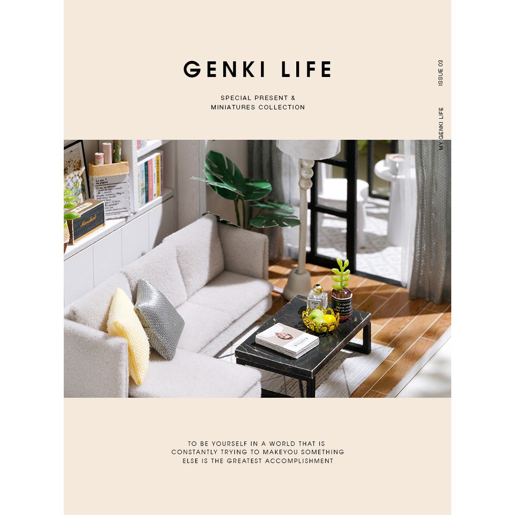 Bộ Mô Hình Nhà Gỗ Búp Bê DIY: Căn Phòng Sức Sống Vitality Life QT005