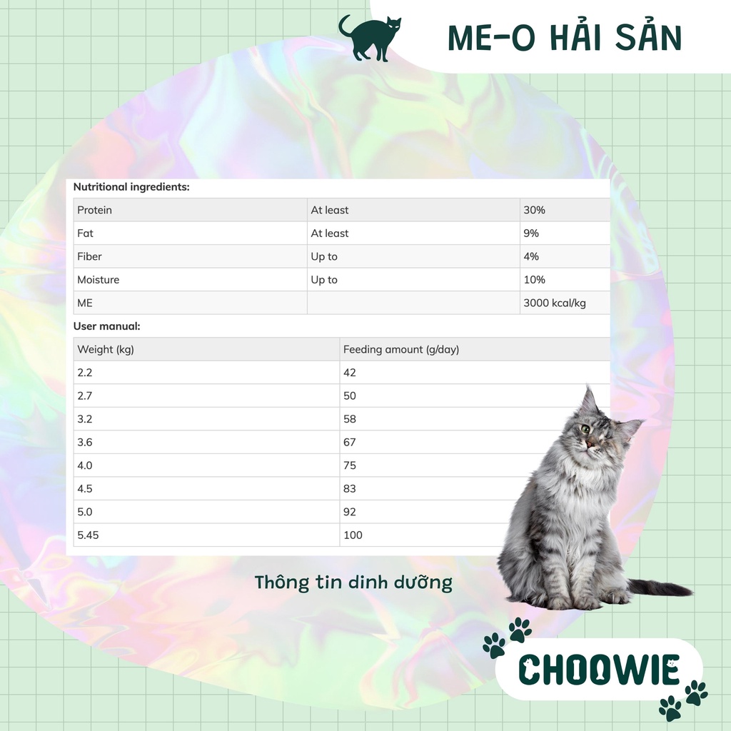 Hạt Me-O Hải Sản 350 gr, 1.2 kg dành cho mèo