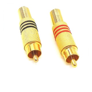 Jack Hoa Sen Mạ Vàng - Jack RCA AV Bắt Vít (1 chiếc)
