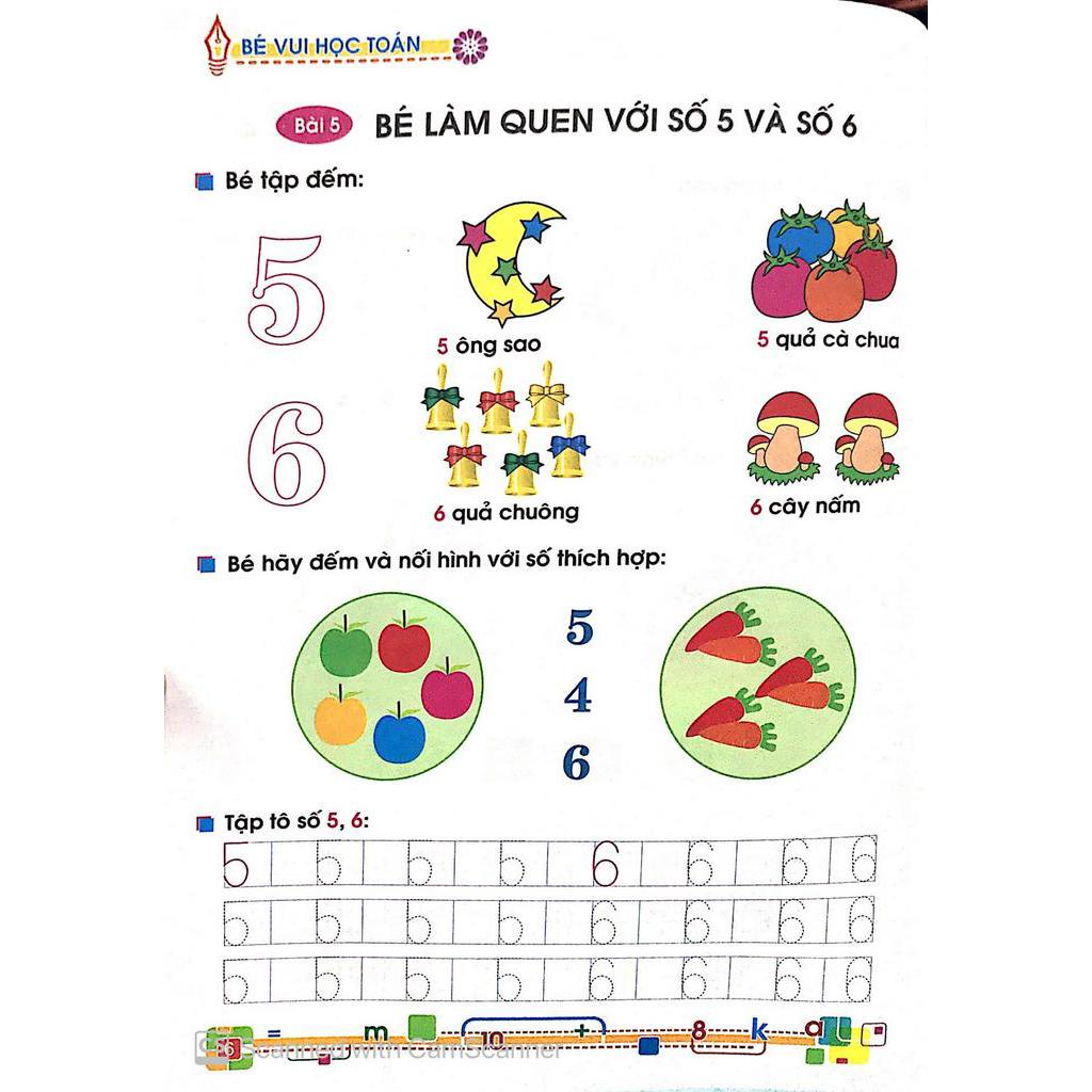 Sách Tủ Sách Bé Vào Lớp 1 - Bé Vui Học Toán (Dành Cho Trẻ Mẫu Giáo 4 - 5 Tuổi) - Tái Bản 2020