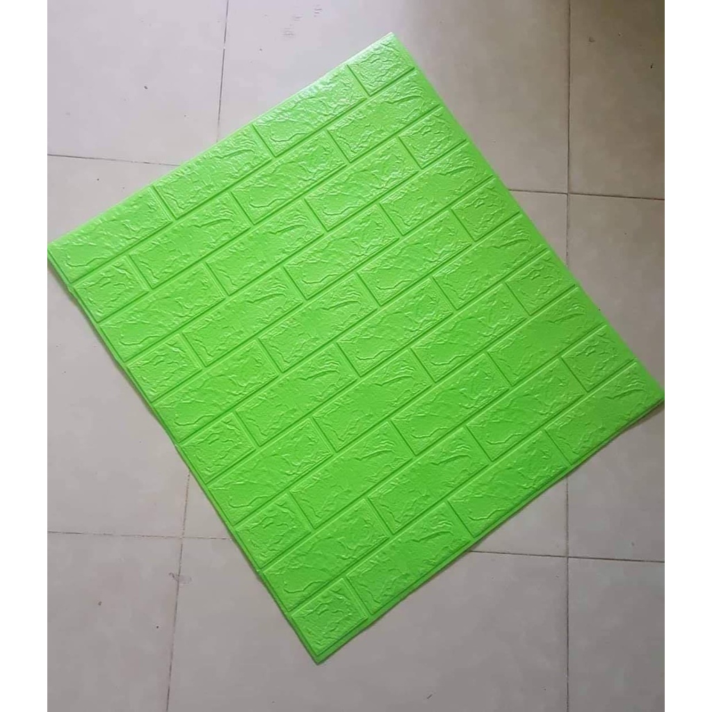 COM BO 10 TẤM XỐP DÁN TƯỜNG GIẢ GẠCH MÀU XANH LÁ CÂY  70X77CM