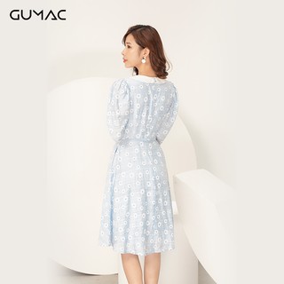 Đầm hoa phối cổ trắng GUMAC DA9103