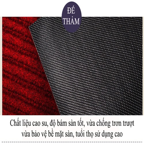 Thảm chùi chân nỉ đế cao su, kích thước 40x60cm