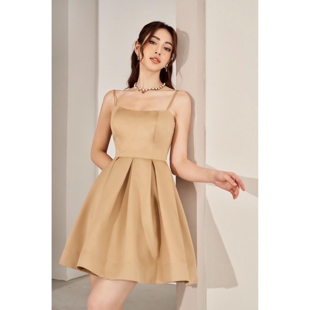 Đầm RECHIC tùng xòe nữ tính Rowan màu beige