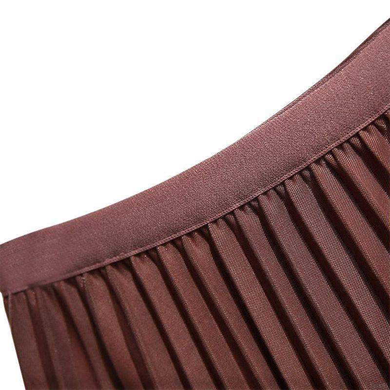 ✨ in2it ღ Women Elastic High Waist Pleated Wild Long Paragraph Skirt | BigBuy360 - bigbuy360.vn