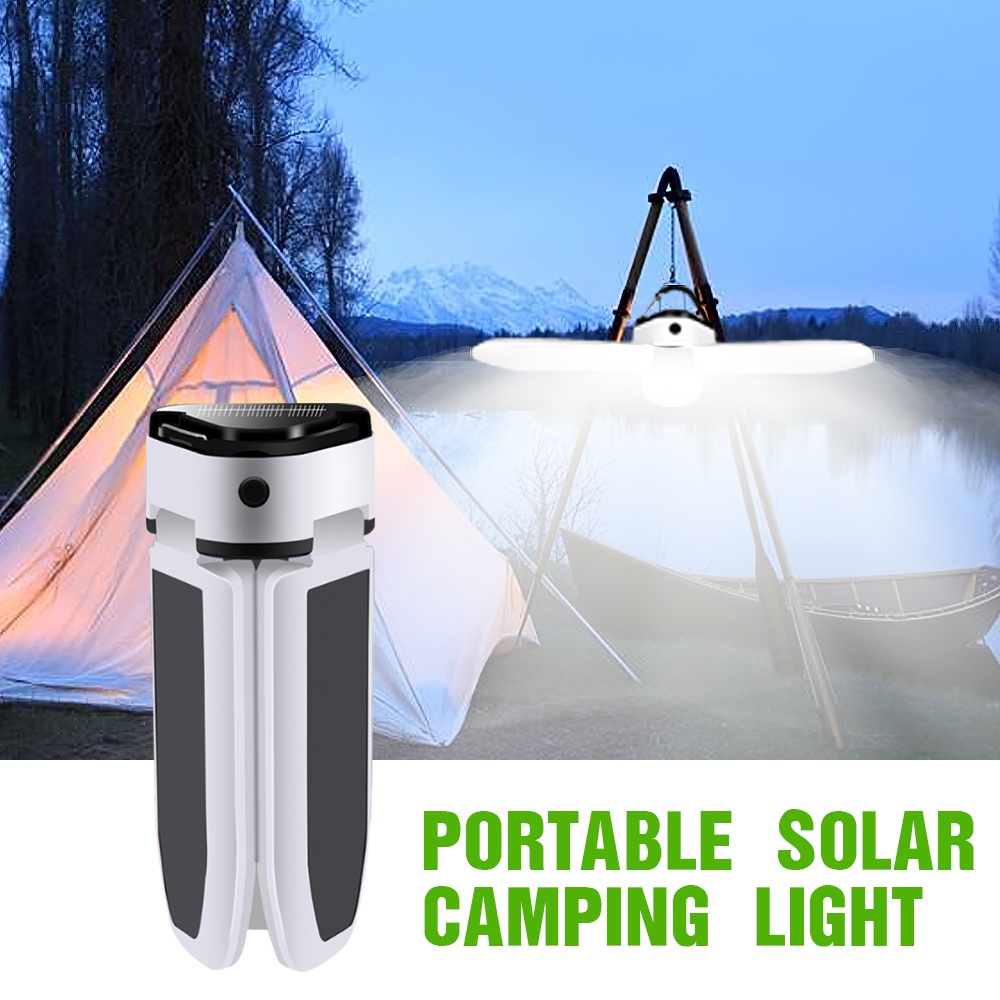 Đèn LED 60 Bóng Chống Thấm Nước 90 Chất Lượng Cao° Đèn Sạc USB Xoay Được Sử Dụng Năng Lượng Mặt Trời Di Động Cho Cắm Trại Ngoài Trời
