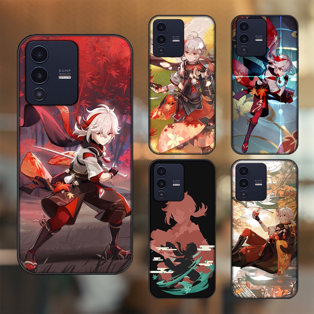 Ốp lưng Vivo V23 5G viền đen in hình Kazuha Genshin Impact
