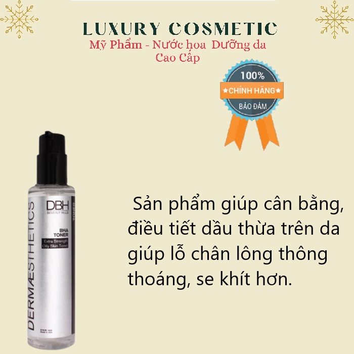 Nước Cân Bằng Cho Da Dầu Mụn DBH BHA Toner