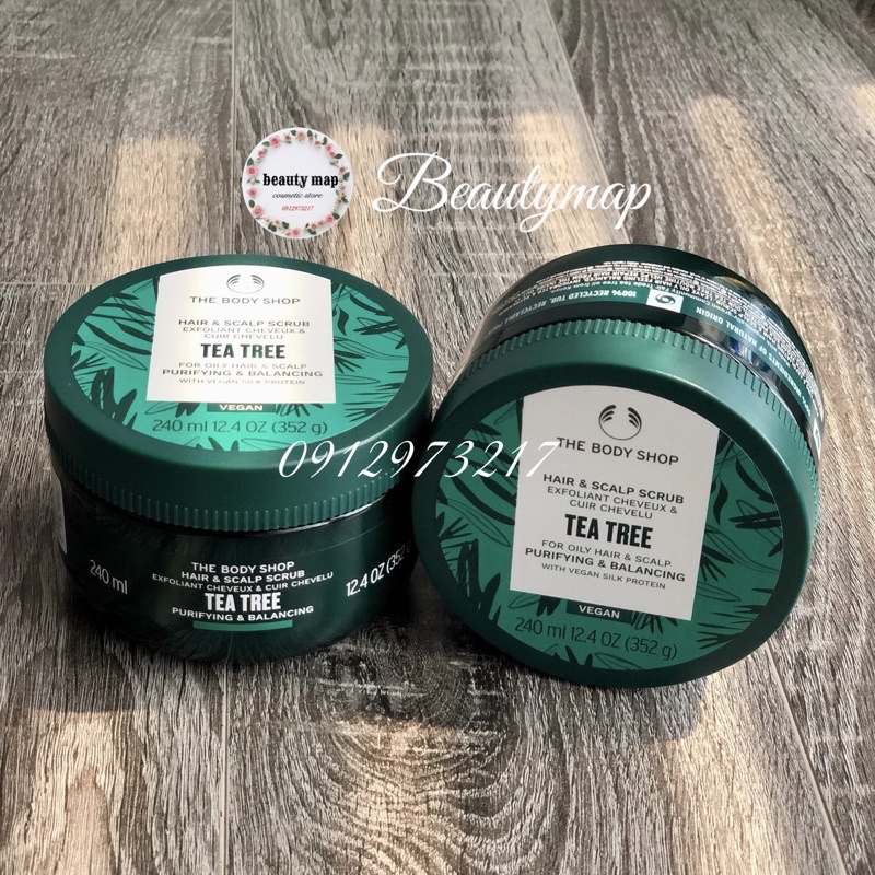 Tẩy tế bào chết da đầu Hair & Scalp Scrub Tea Tree The Body Shop 240ML