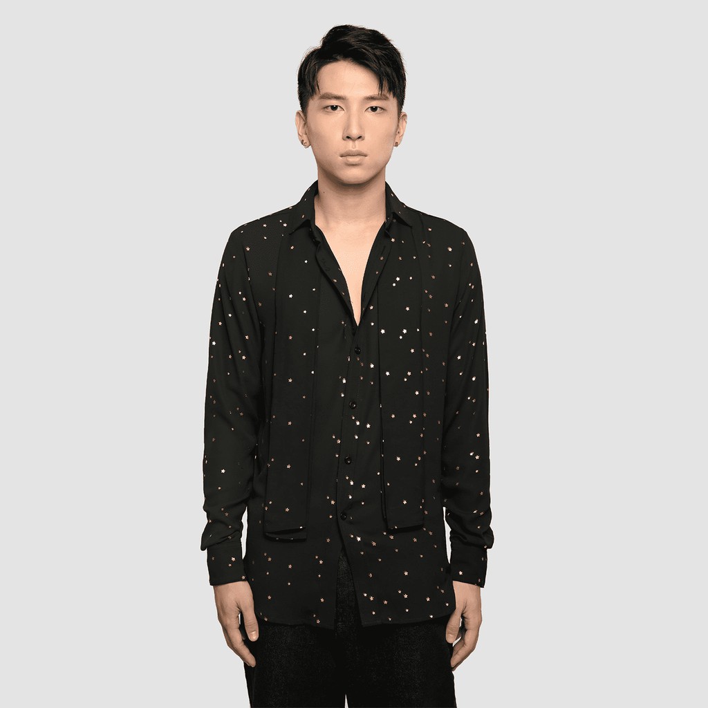 Áo sơ mi lụa unisex có khăn quàng cổ ACID GS Silk Shirt