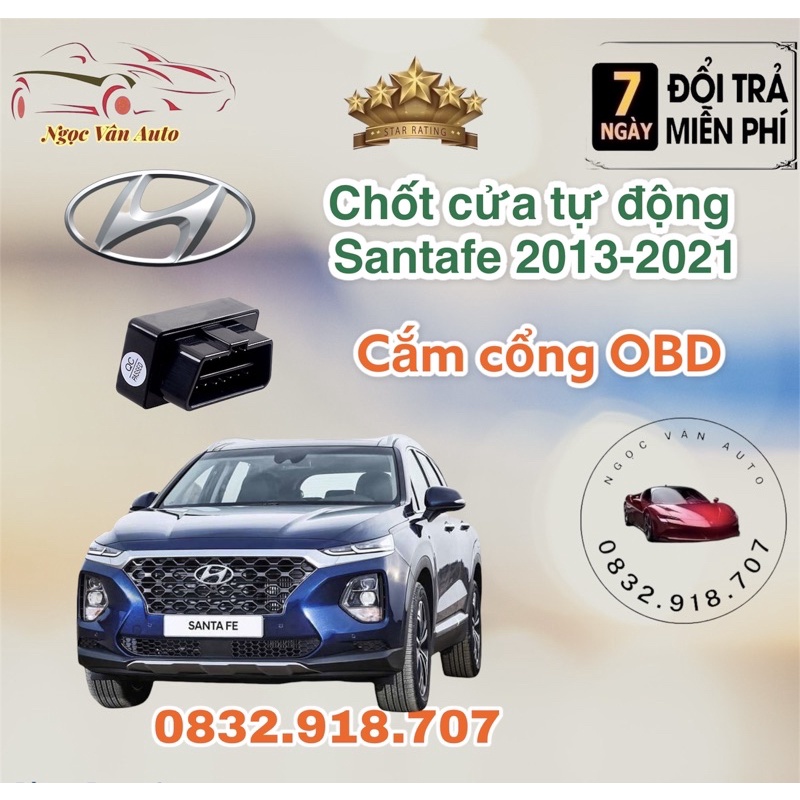 Chốt cửa tự động Santafe 2013 - 2021 cắm cổng OBD
