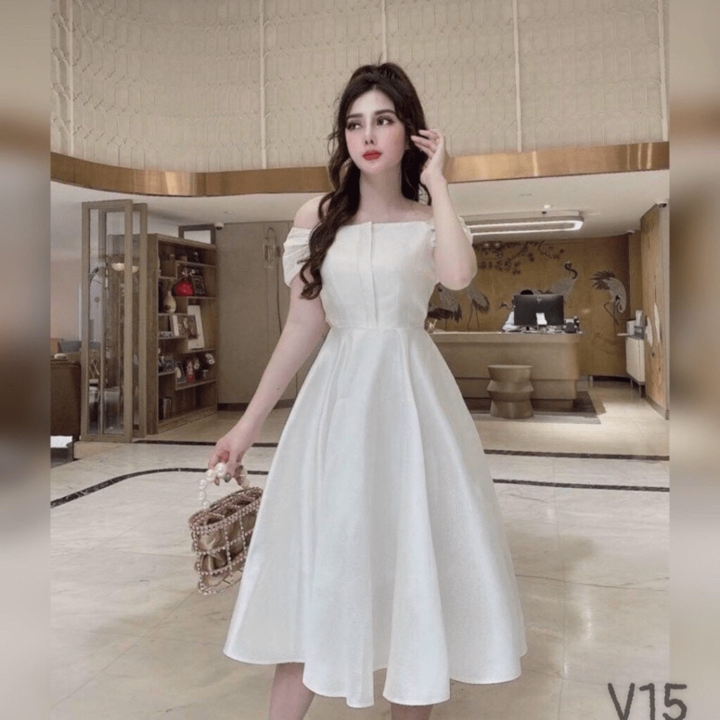 (MẪU MỚI) ĐẦM XÒE NỮ THIẾT KẾ DỰ TIỆC TAFTA XINH XẮN SANG CHẢNH PU HHP