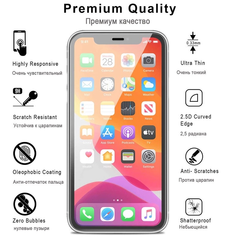 Kính Cường Lực 3D HD Toàn Màn Hình Cho iPhone 12 / 12 Pro 11 / 12 Pro