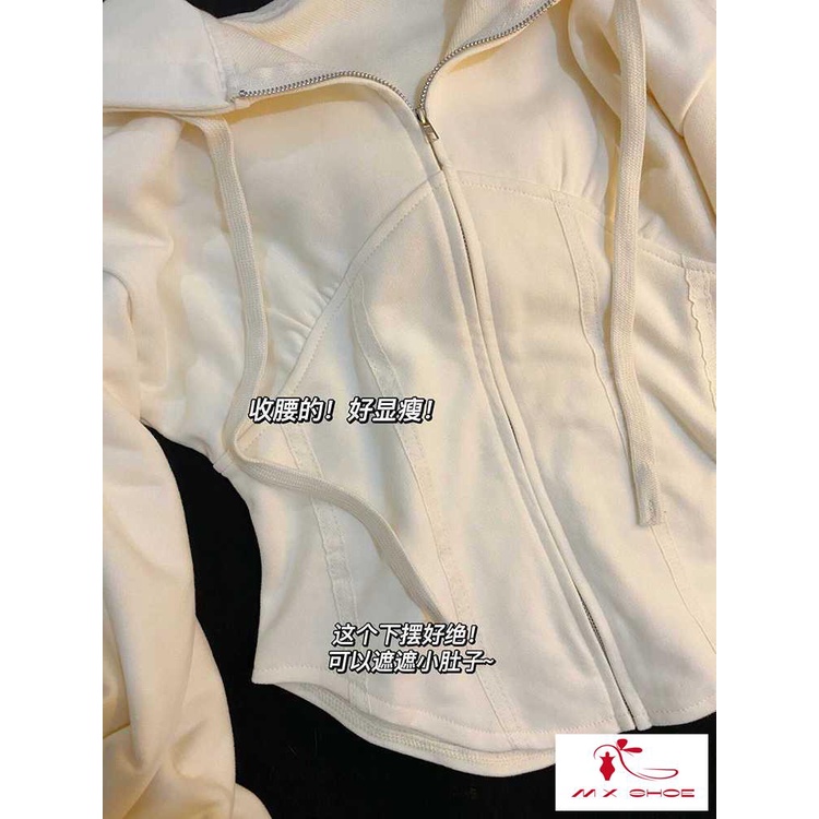 ~ Áo Khoác Có Mũ Trùm Khóa Kéo Phong Cách Mới 2022 Nhẹ Ôm Dáng Vừa Vặn Dễ Phối Đồ Cho Nữ