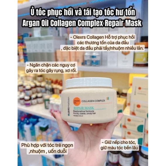 Kem Ủ Tóc Phục Hồi Tóc Hư Tổn OLEXRS Argan Oil Collagen