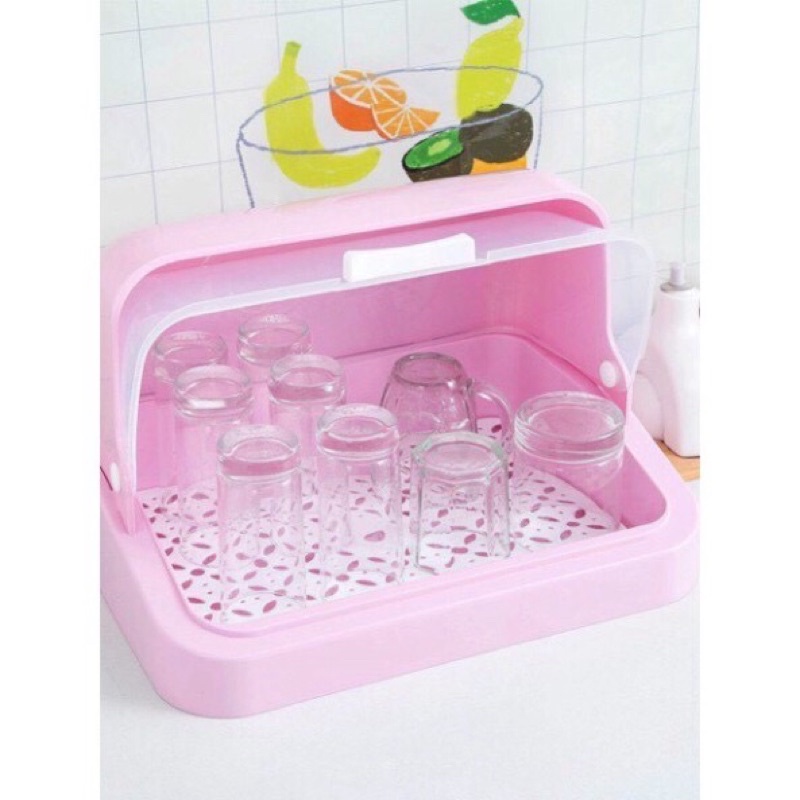 Combo 2 Khay Úp Ly, Chén, Bình Sữa Có Nắp Đậy - Giá Úp Cốc Có Nắp