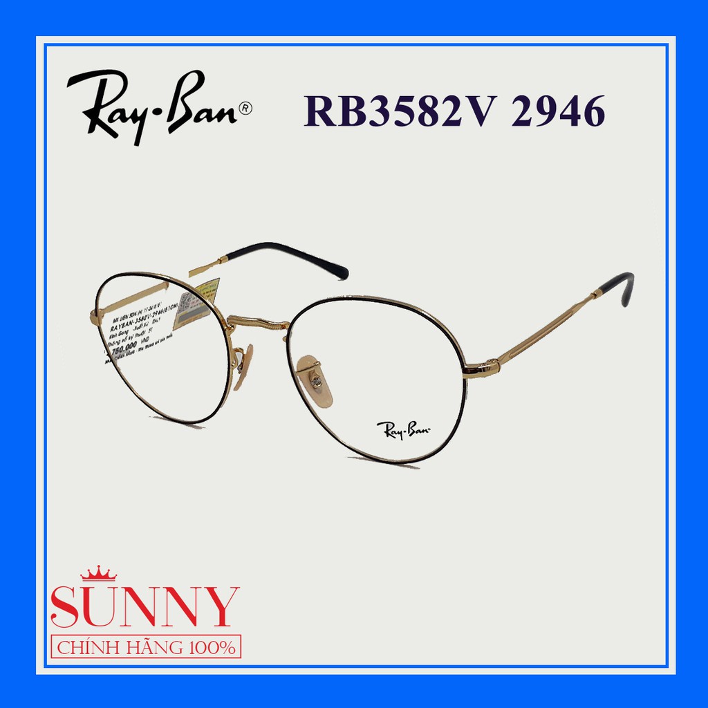 RB3582V - Gọng kính Rayban chính hãng , bảo hành toàn quốc, size kính trên hình