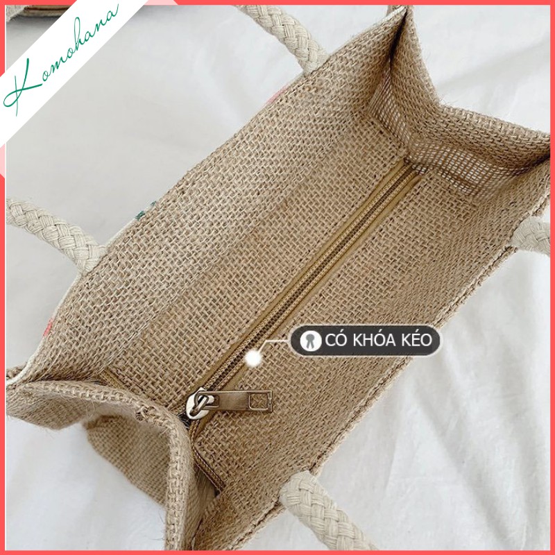 Túi xách nữ mini giá rẻ Komohana túi canvas 20*20cm, làm túi đựng cơm thời trang | BigBuy360 - bigbuy360.vn