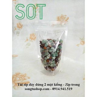 1KG Túi zipper đáy đứng 2 mặt kiếng