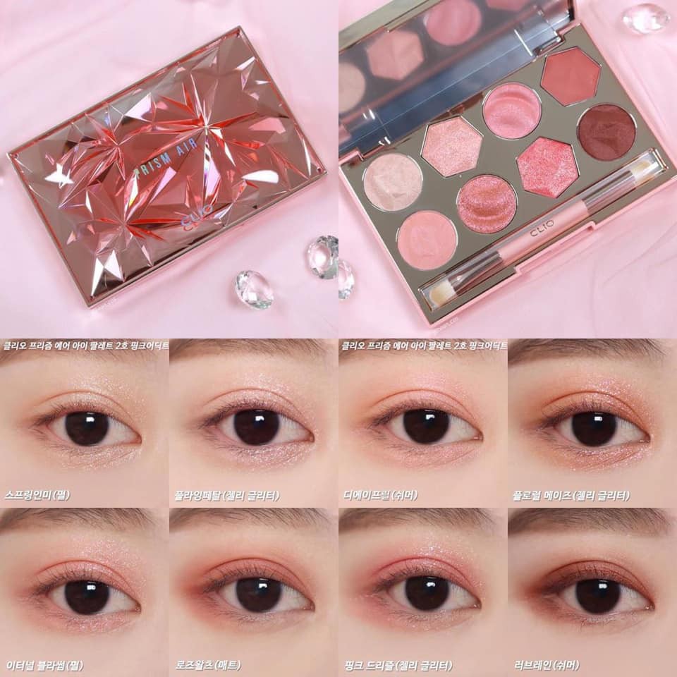 (NHŨ SIÊU ĐẸP) Bảng phấn mắt Clio Prism Air Eye Palete 8 ô, nhũ lấp lánh bám màu tốt - HONGS BEAUTY