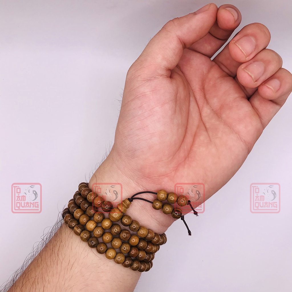Vòng tay phong thủy gỗ bách chuỗi tràng 108 hạt nam nữ đẹp rẻ hạt tròn mùi thơm tự nhiên - may mắn sức khỏe tài lộc