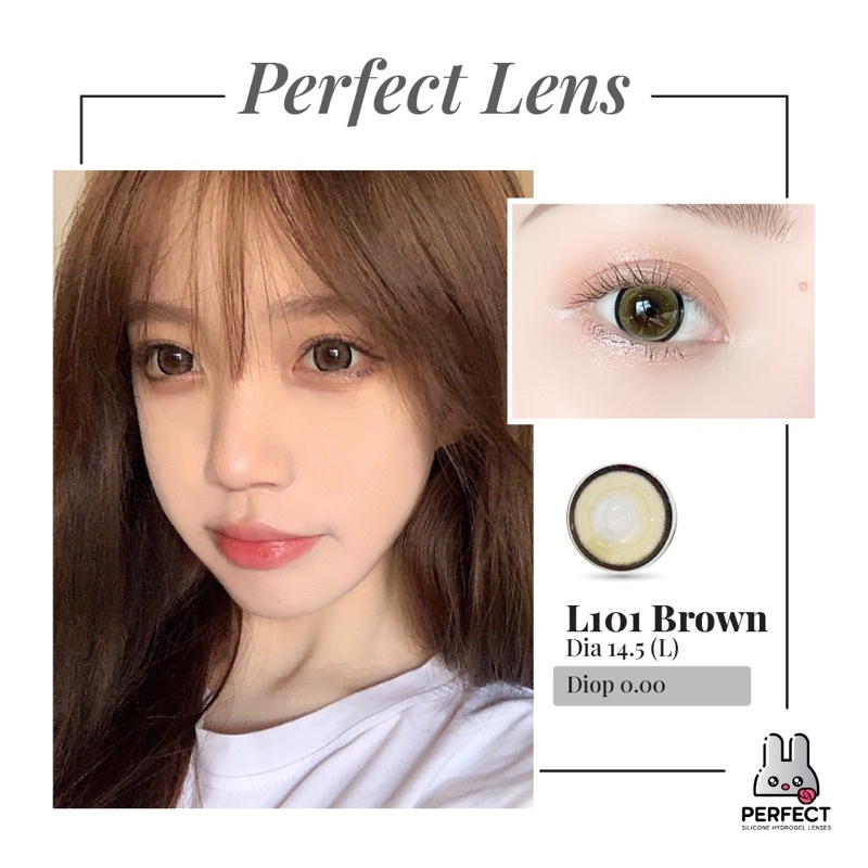 Lens Mắt , Kính Áp Tròng Không Độ , L101 BROWN , DIA 14.5 , Dành Cho Mắt Khô Yếu Giá Sale