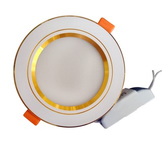 Bộ 24 đèn led âm trần 3 màu viền vàng 7w  ánh sắng trắng -vàng nắng - vàng ấm